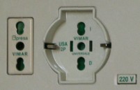 two power supply sockets